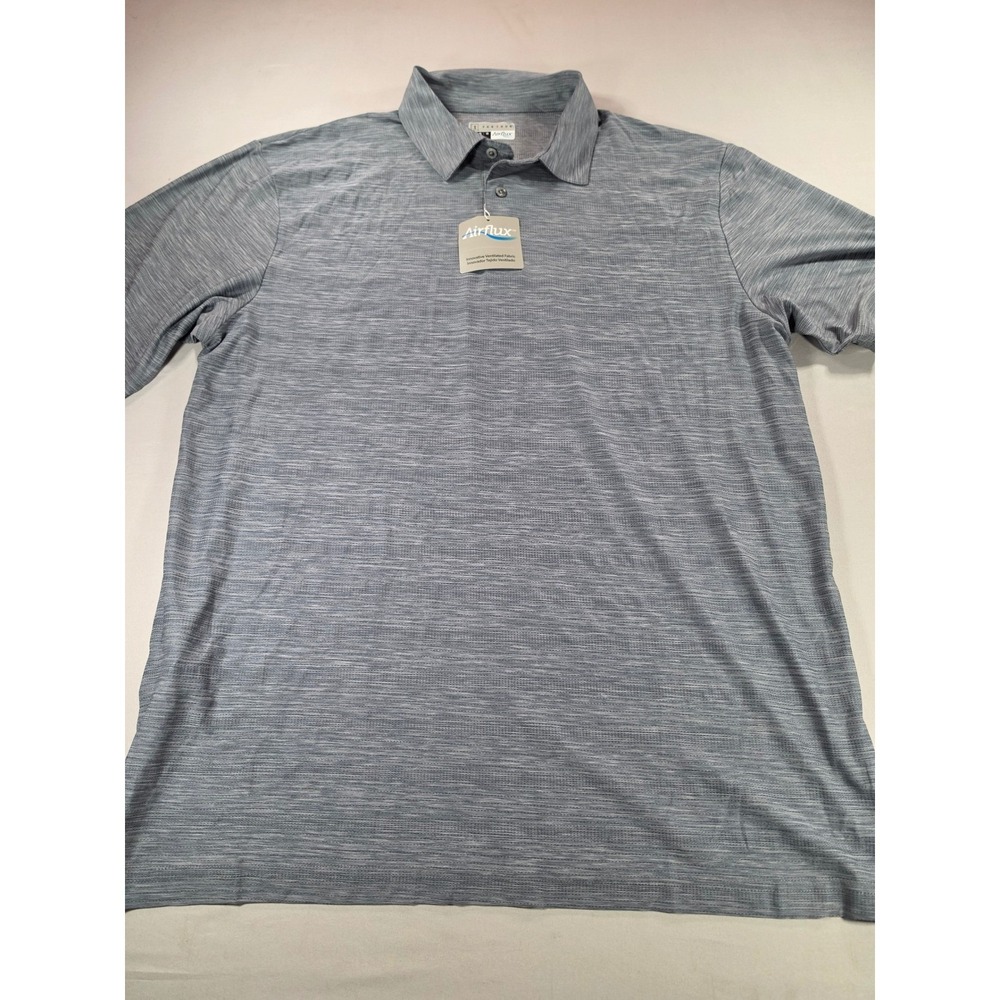 PGA Tour Airflux Mens Large Polo Shirt Gray Flagstone Heather Mesh UPF 40 NEW